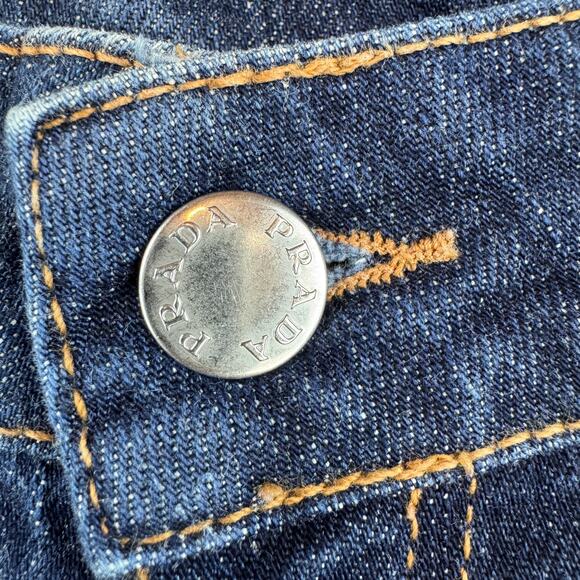PRADA Dark Blue Stretch Denim Contour Fit Straight Leg High Rise Jeans Size 29 - Picture 10 of 16